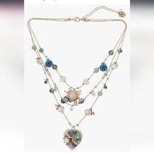 Betsy Johnson Butterfly Charms Layered Necklace NWT
